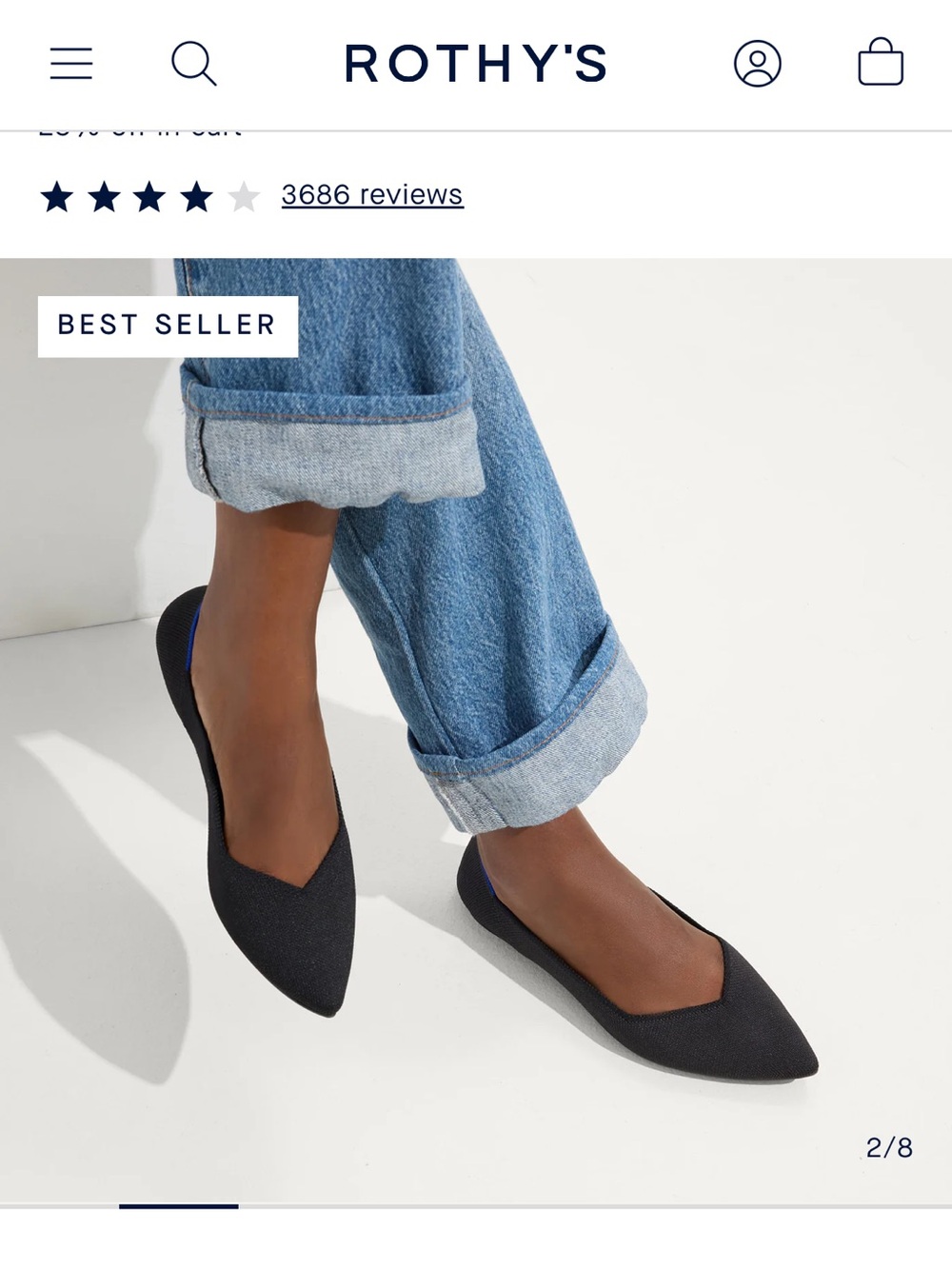 Rothy’s The Point II in ballet Black
$155